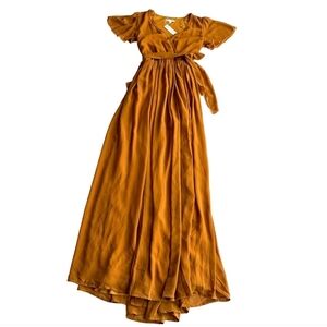 NWT Baltic Born Mustard Yellow XL Maxi Wrap Dress